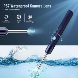 Ear Wax Removal - Earwax Remover Tool with 8 Pcs Ear Set - Ear Canal Cleaner with 1080P Camera - FSA HSA Eligible - Ear Cleaning Kit with 6 Ear Spoon - Ear Camera for iOS & Android (Midnight Blue)